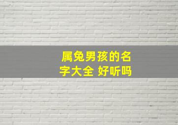 属兔男孩的名字大全 好听吗